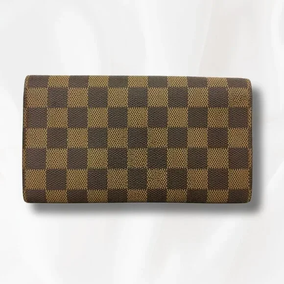 LOUIS VUITTON DAMIER PORTEFEIULLE SARAH LONG BIFOLD WALLET BROWN - Picture 3 of 7